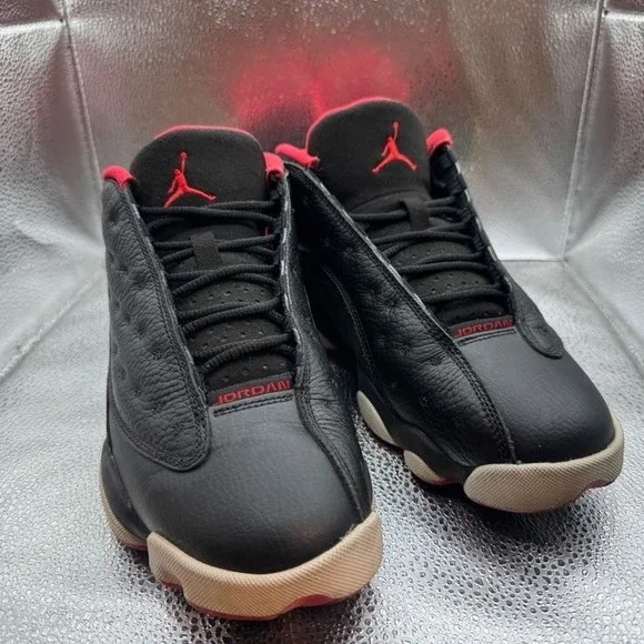 Size 8 Air Jordan 13 Retro Low‎ Black White Red Basketball Shoes 310810-027